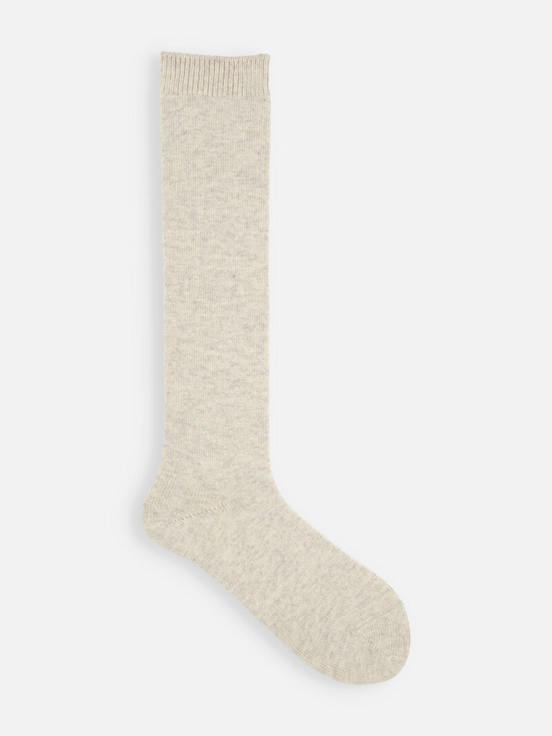 Chaussette haute unie laine/cachemire 96N