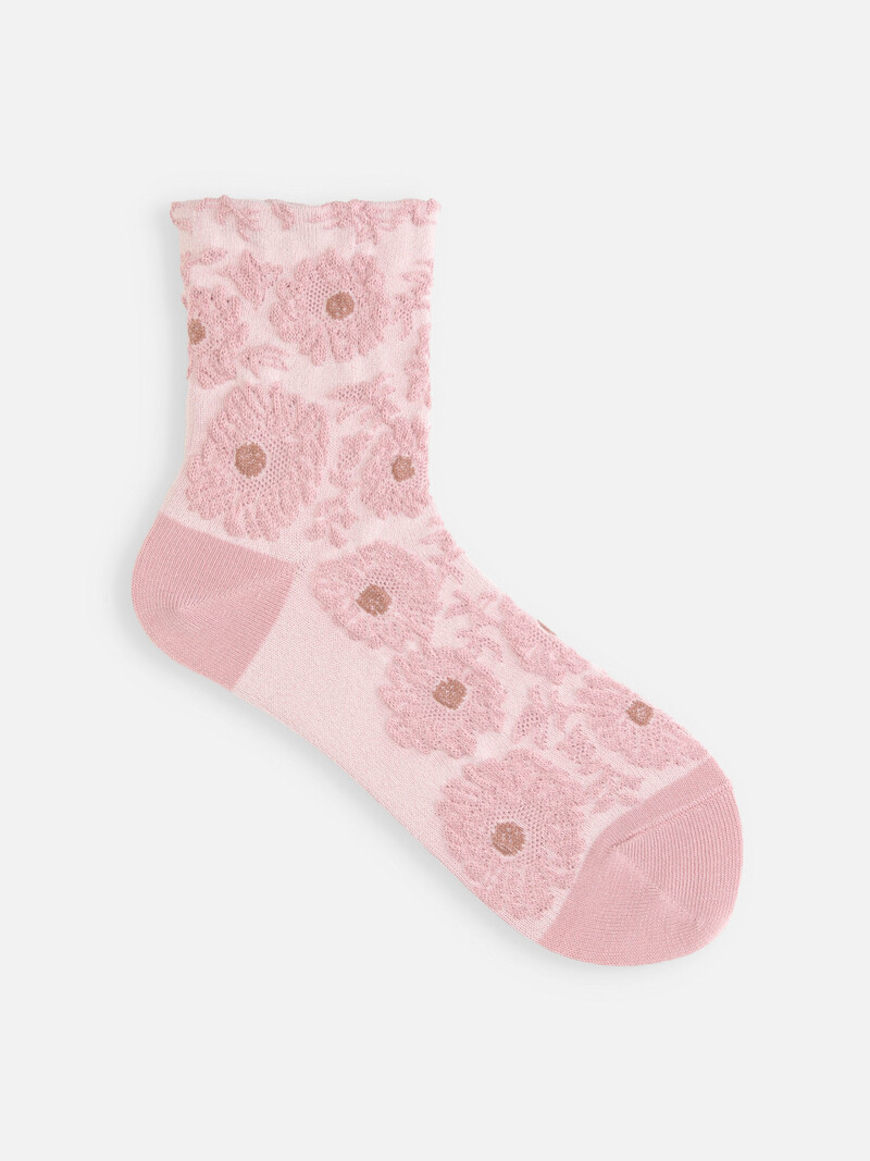 Flower Float Soft Top Low Crew Socken