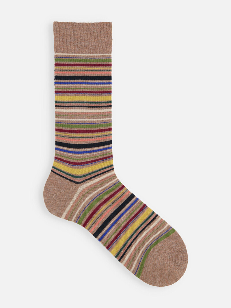 Multi-Stripe Crew Socks L