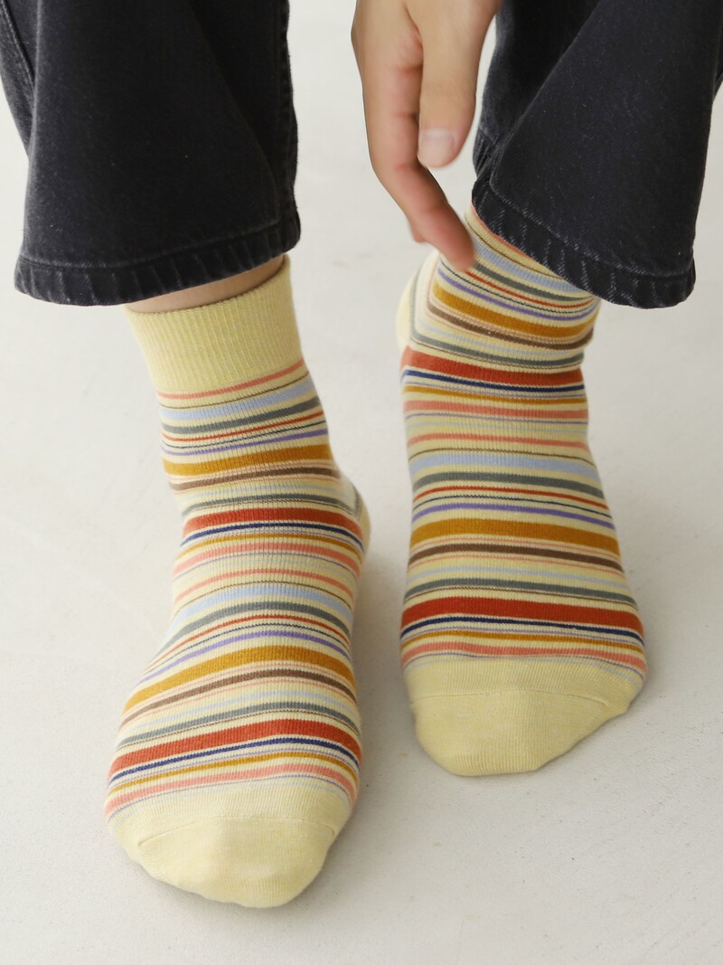 Multi-Stripe Short Socks L
