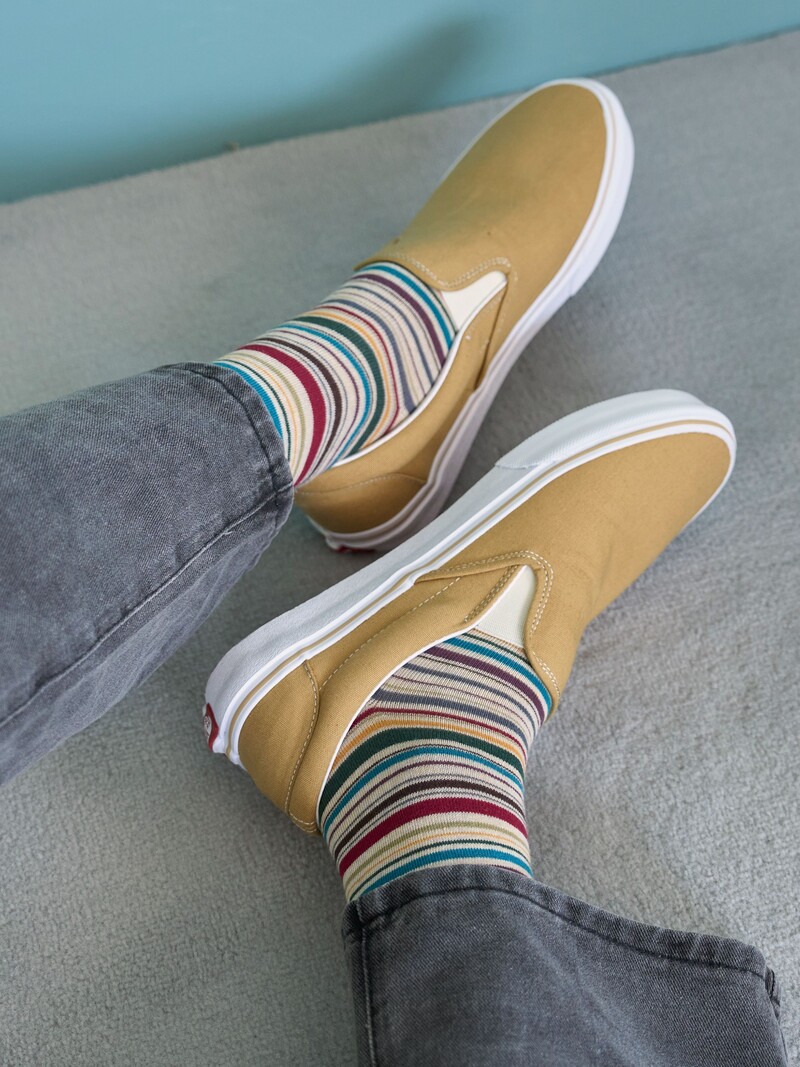 Multi-Stripe Crew Socken M