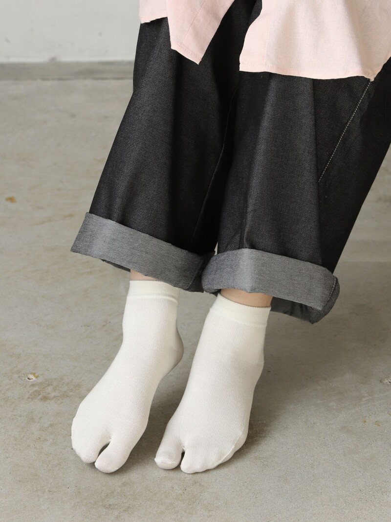 Socquette Tabi soie unie Catéchine M