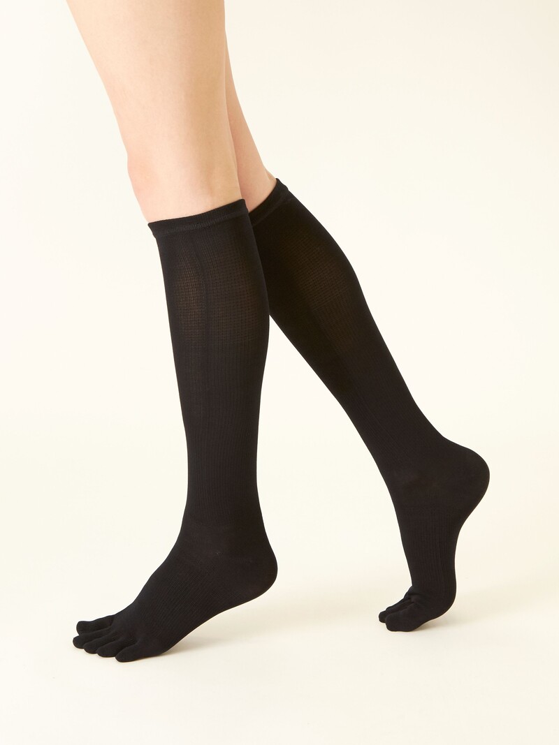 Calza alta a compressione in cotone a 5 punte Class2 M