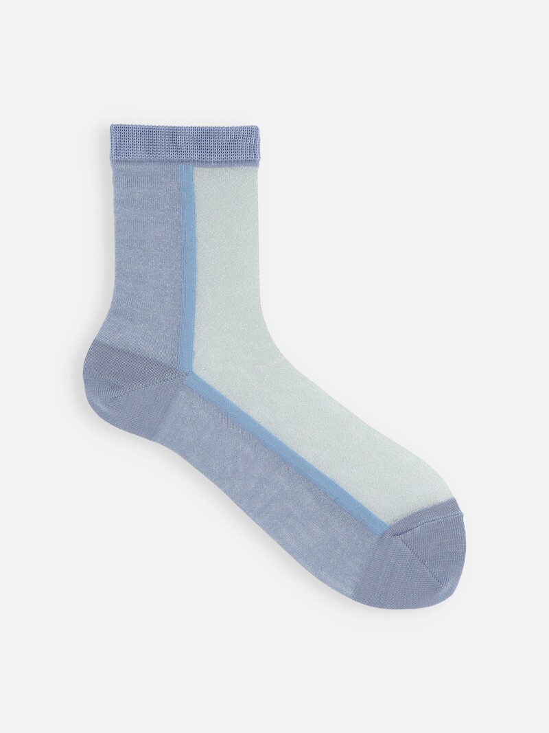 Sparkly Panel Bicolour Low Crew Socks
