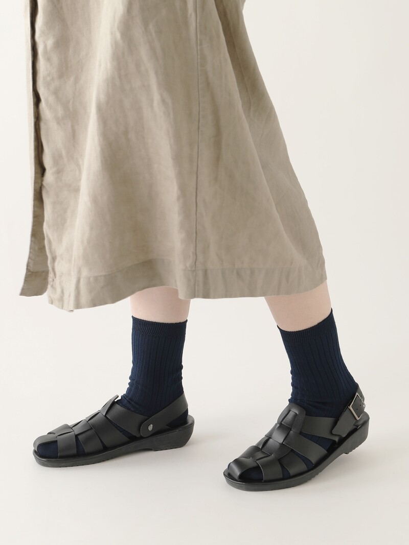 Mi-chaussette 100% coton à côtes 5x2 moyenne jauge
