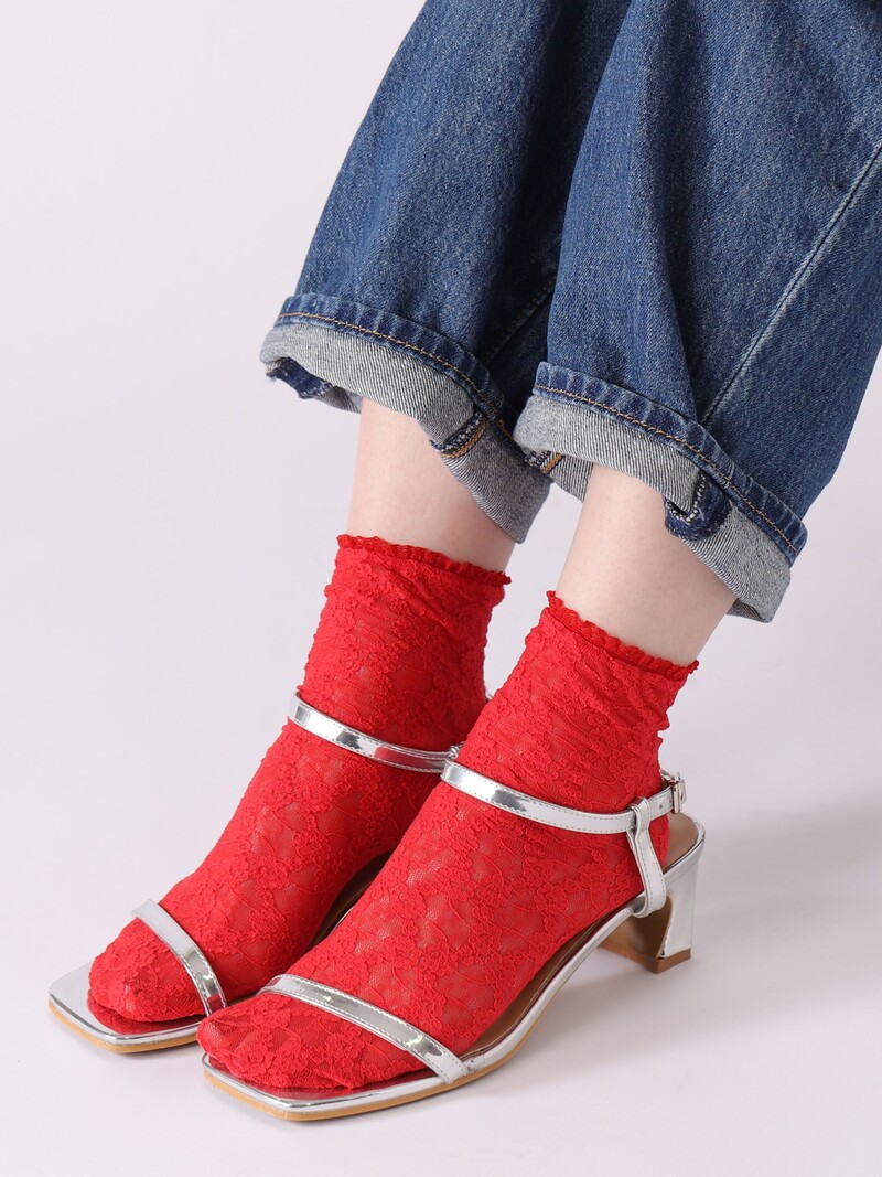 Rose Buds Lace Anklet Socks