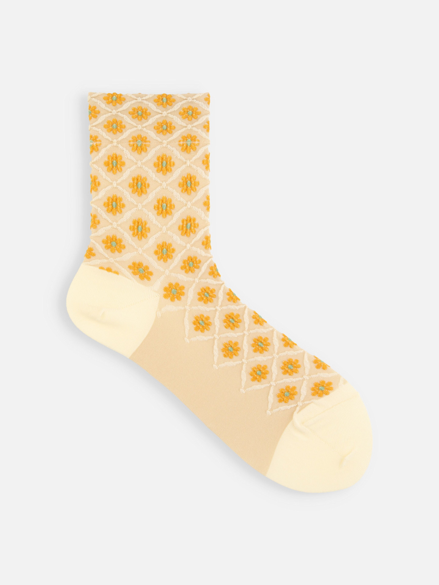 Lage sokken met bloemenmotief