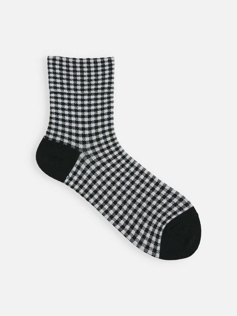 Gingham Check Low Crew Socks