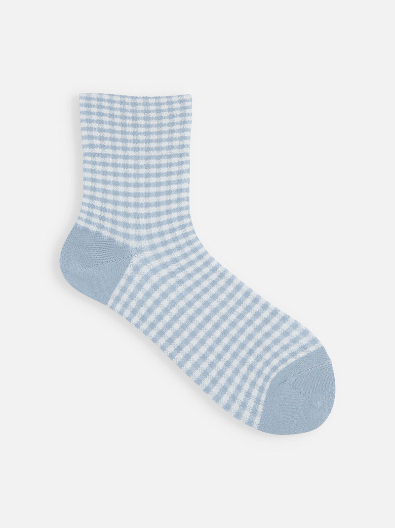 Gingham Check Low Crew Socks
