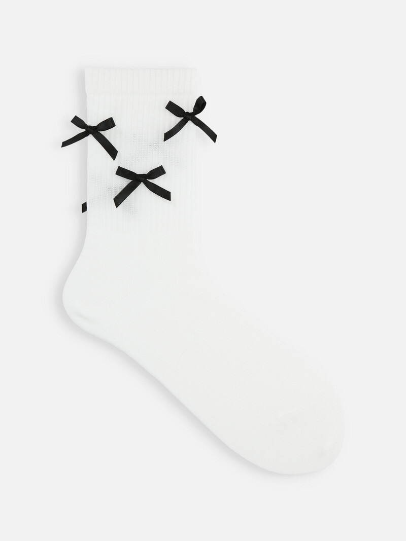 Mi-chaussette déco rubans satinés
