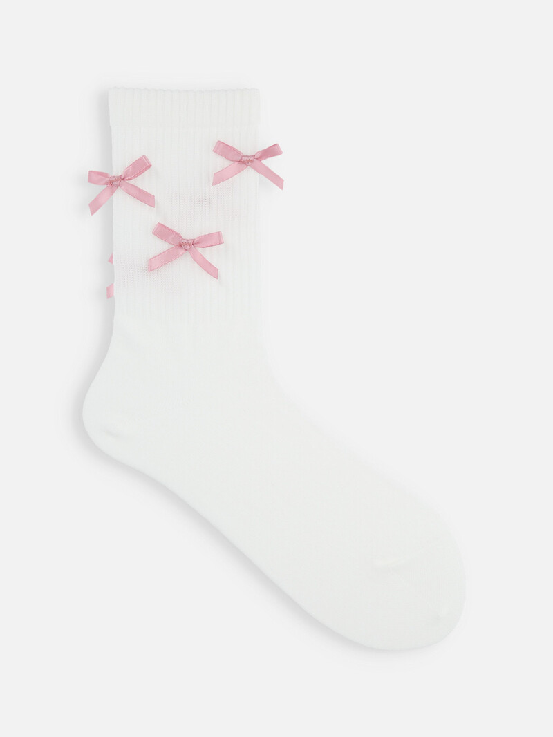 Mi-chaussette déco rubans satinés