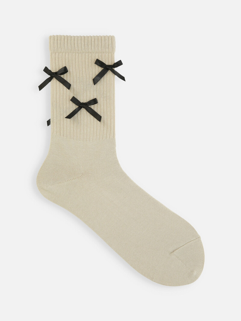 Mi-chaussette déco rubans satinés