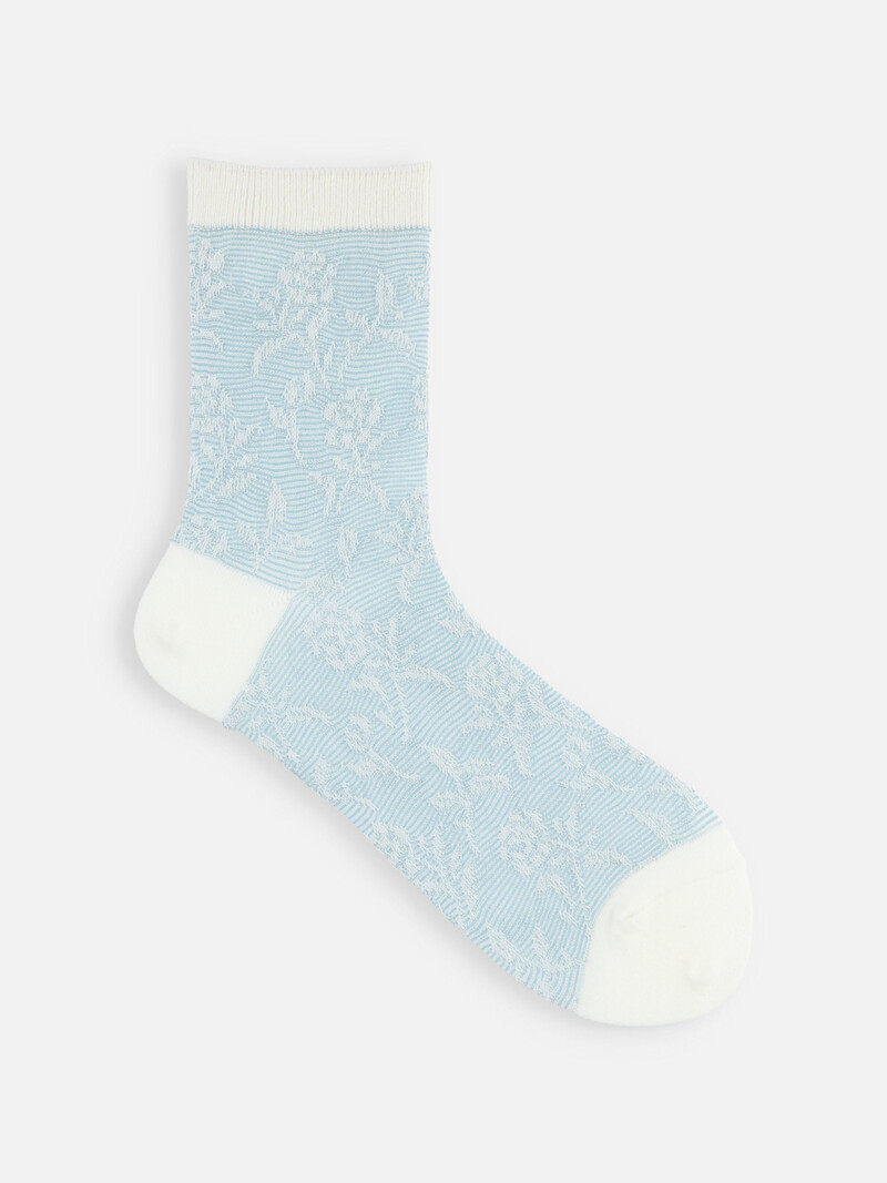 Transparente Crew-Socken mit Float-Blumenmuster