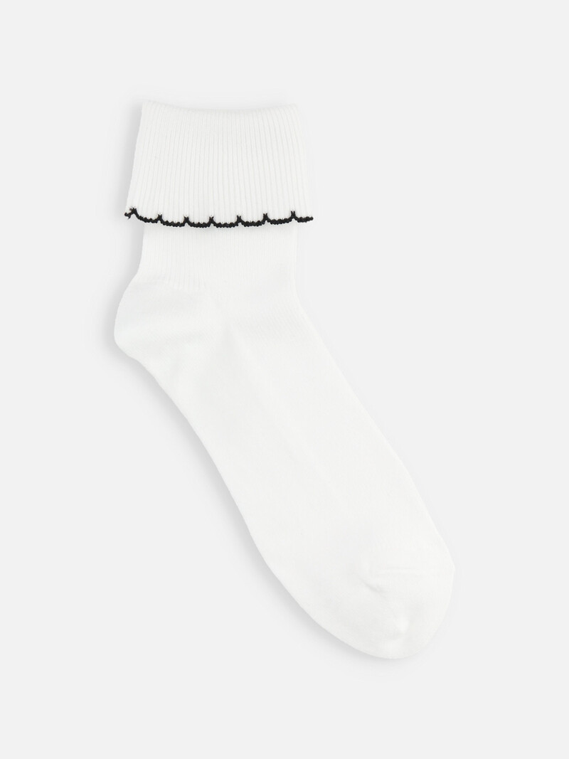 Picot-Faltsocken für Kinder 22-24cm