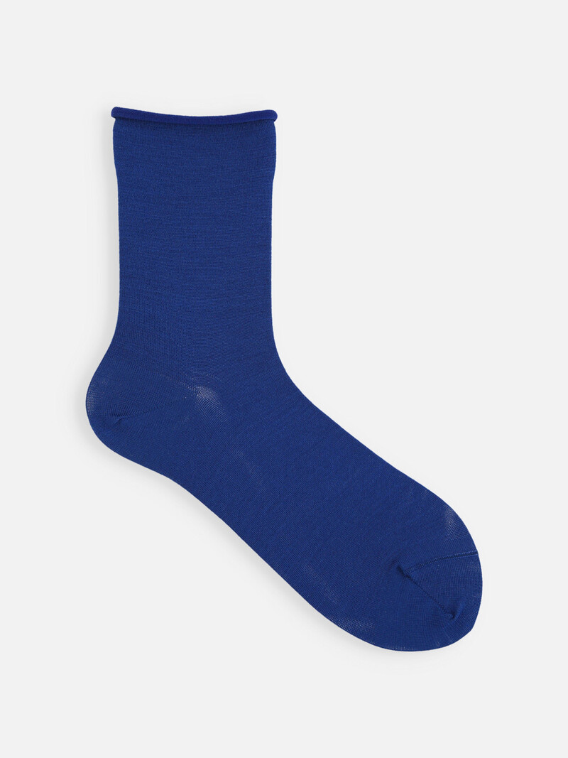 Premium Silk Plain Soft Top Low Crew Socks