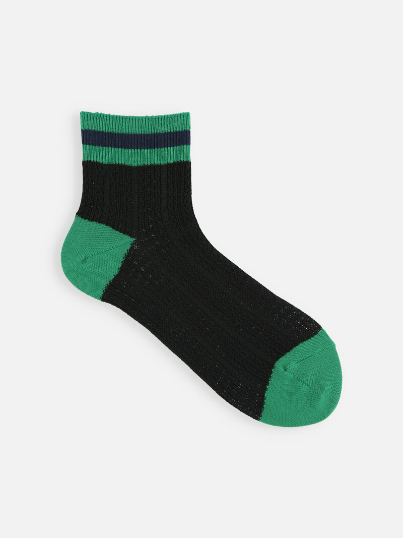 Links Mesh Bicolor Low Crew Socken