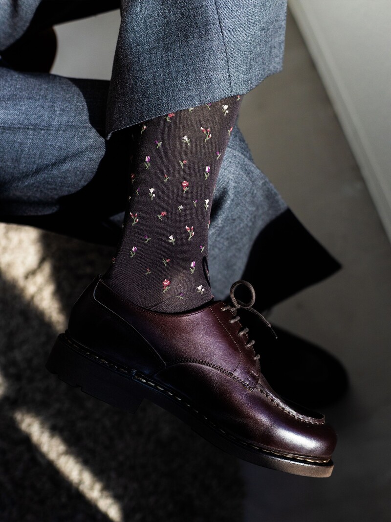 Supima Cotton Flower Mid-Calf Socks