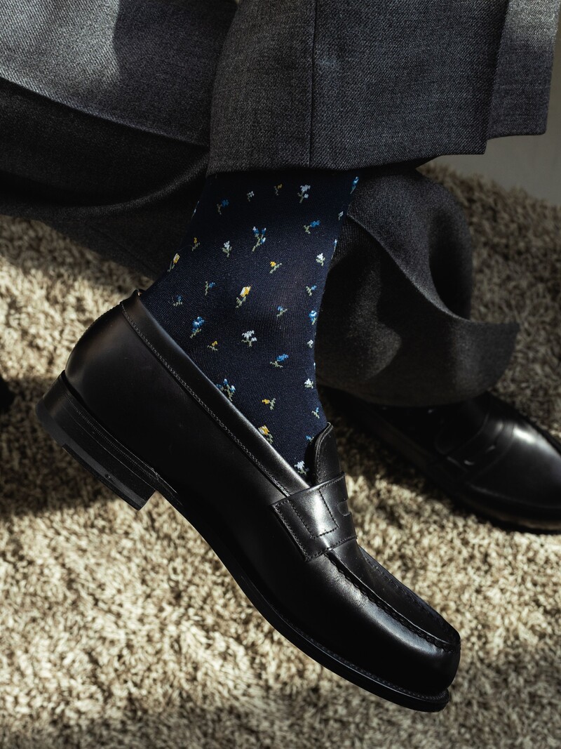 Supima Cotton Flower Mid-Calf Socks
