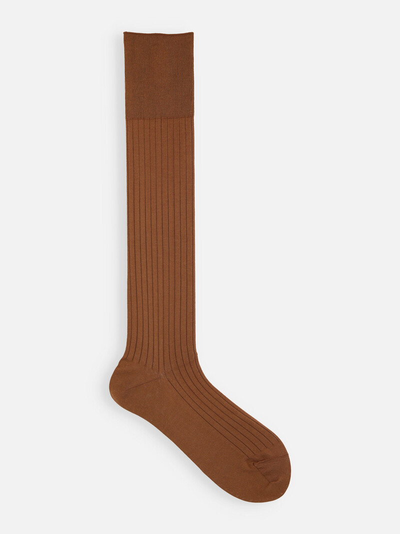Mi-chaussette côtes 8x2 en maille ultra fine