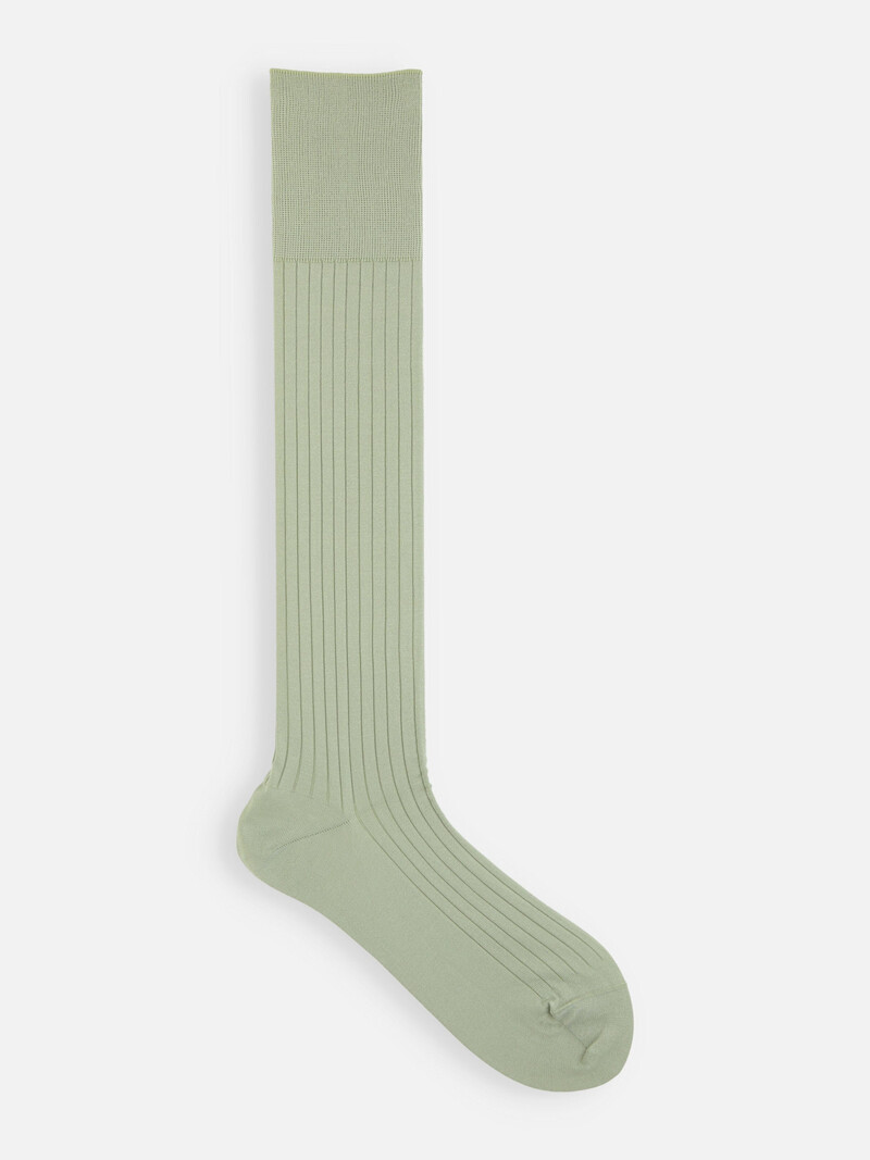 Mi-chaussette côtes 8x2 en maille ultra fine