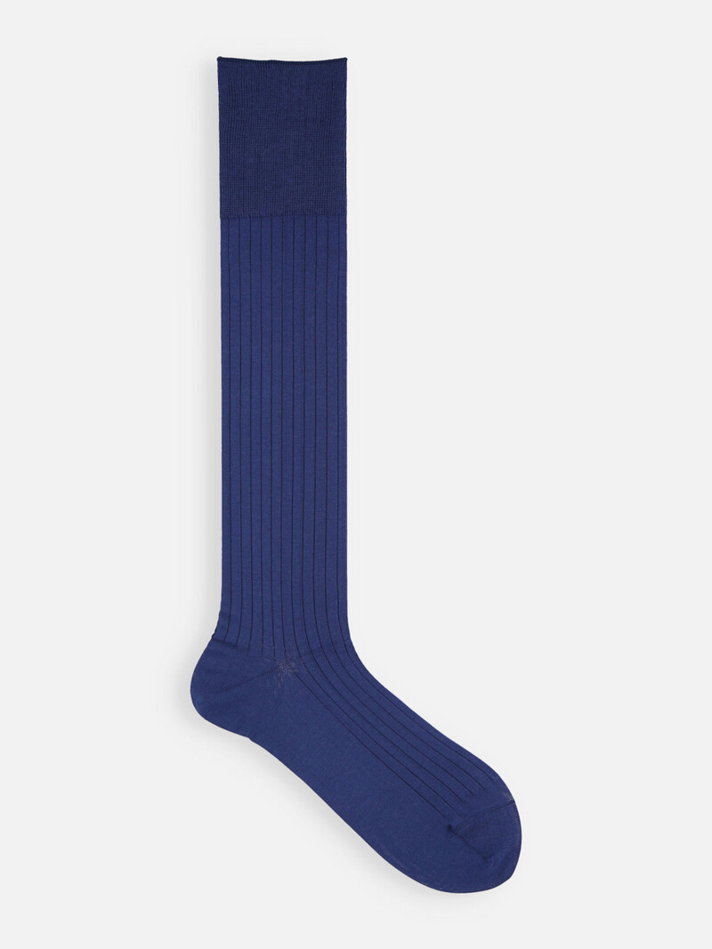 Mi-chaussette côtes 8x2 en maille ultra fine