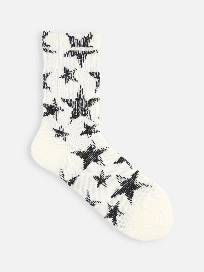 Mi-chaussette motif étoiles vintages