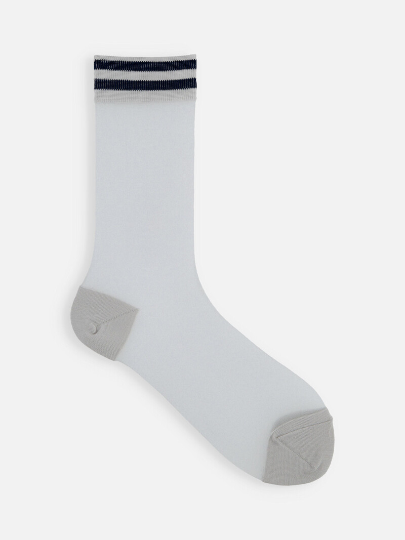 Mezza calza trasparente con bordo rigato