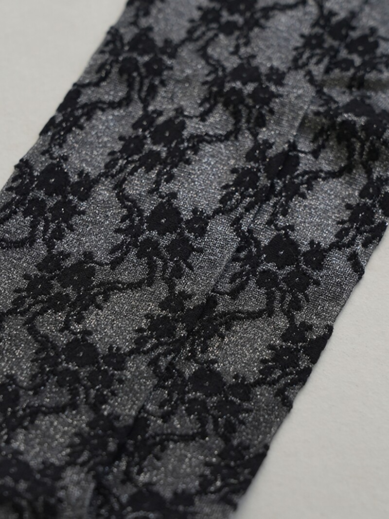 Transparente Kniestrümpfe mit Fantasy-Blumenmuster