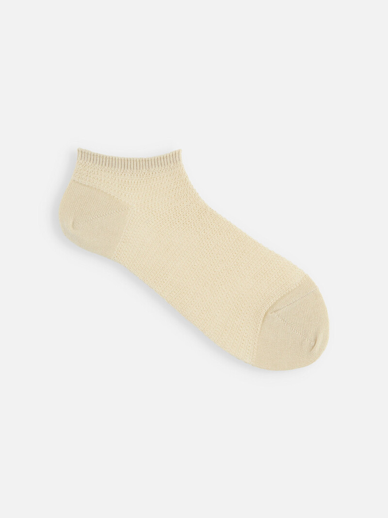 Cotton/Linen Mix Mesh Trainer Socks