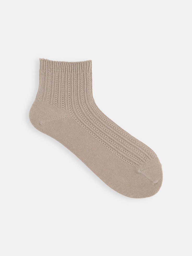 Calzino in cotone/lino con righe smock