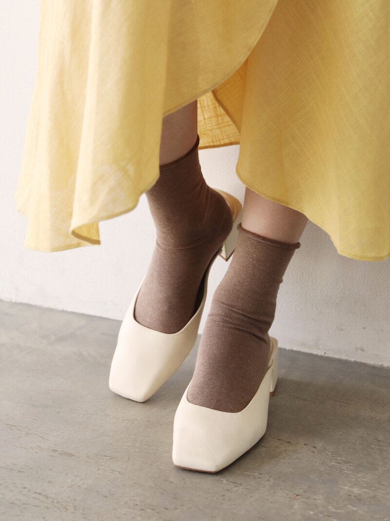 Feine Roll-Top-Socken aus Baumwolle/Leinen