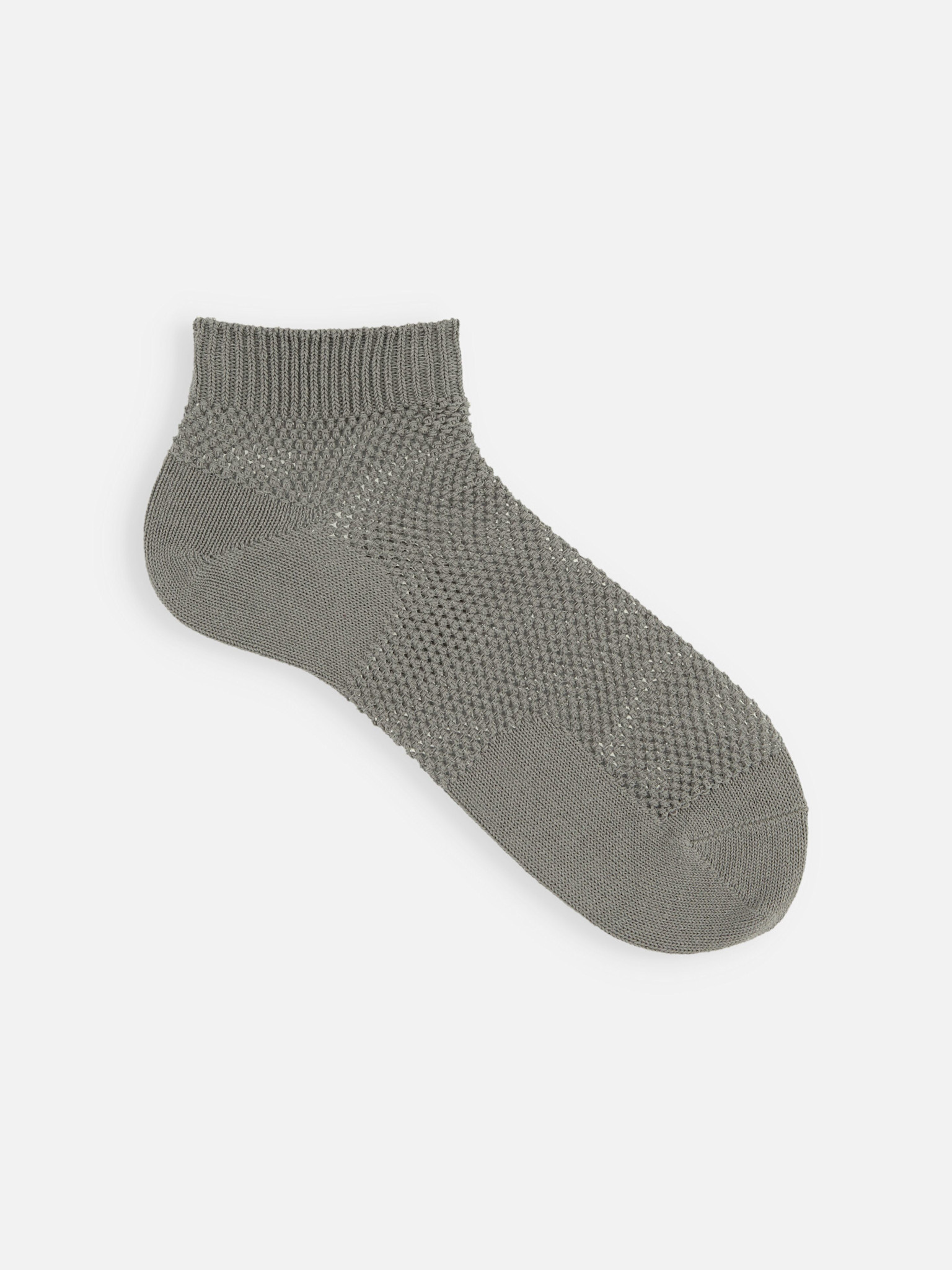 Meia curta vazada de algodão/linho