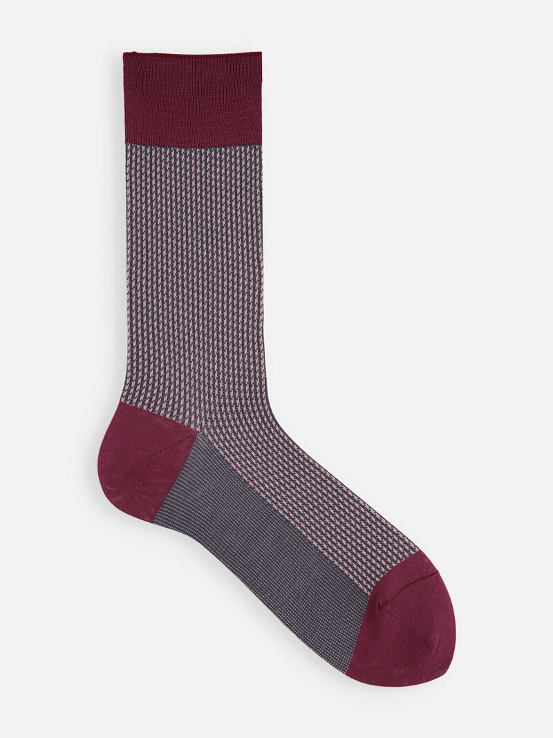 Meias jacquard pied-de-poule até a panturrilha L