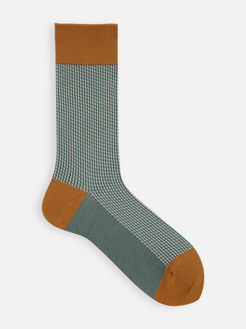 Meias jacquard pied-de-poule até a panturrilha L