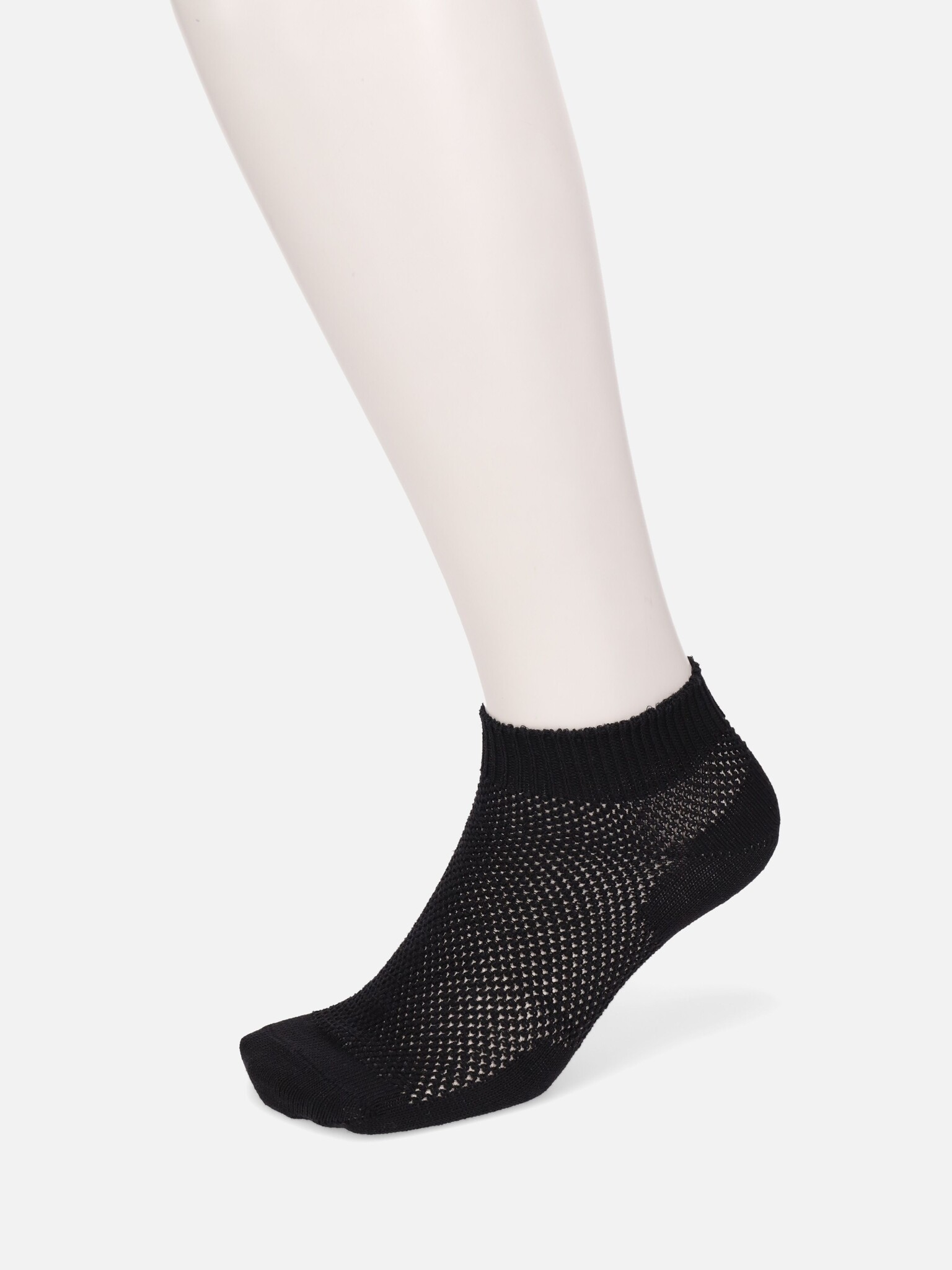 Meia curta vazada de algodão/linho