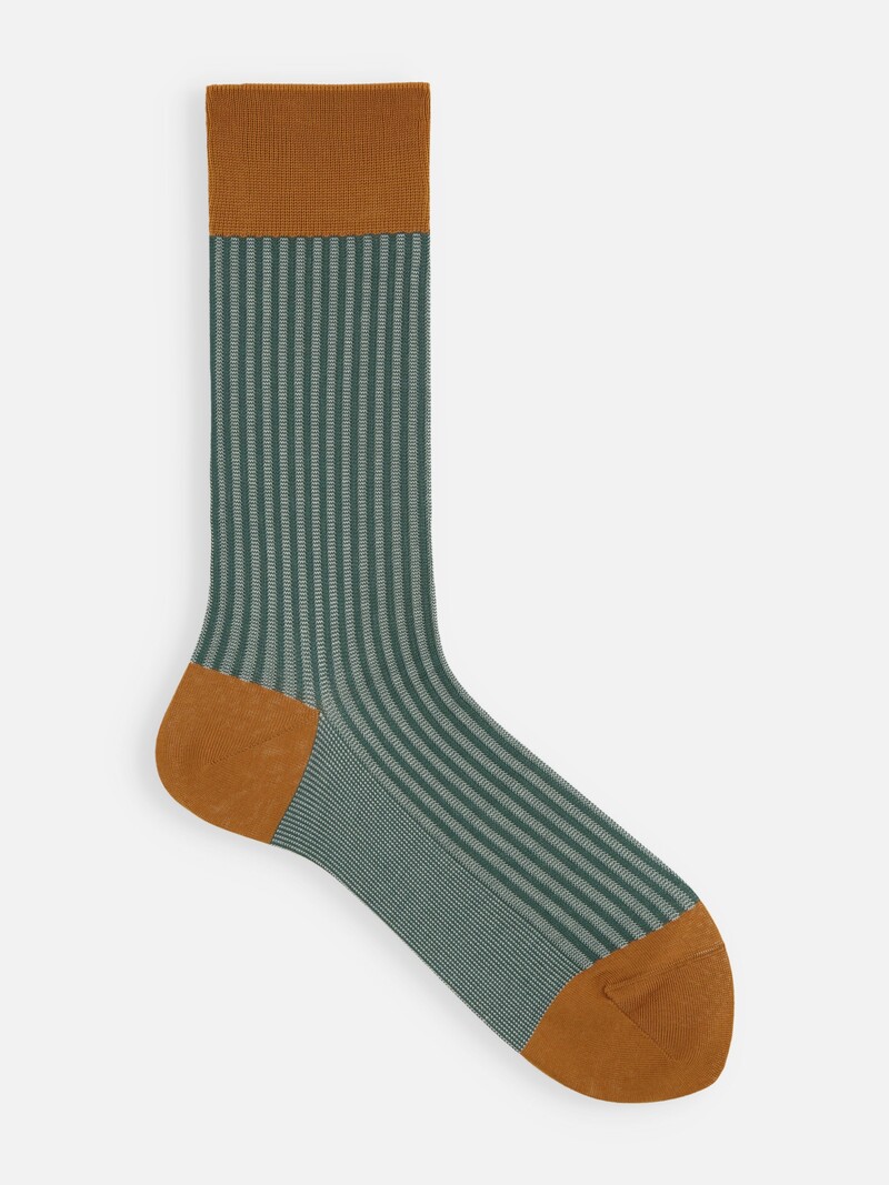 Calza media jacquard a righe verticali L