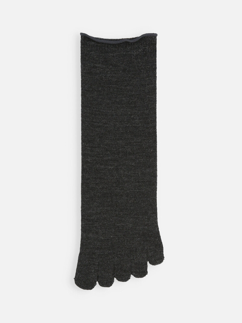 Meia Premium Fine Merino 5 Toe até a panturrilha