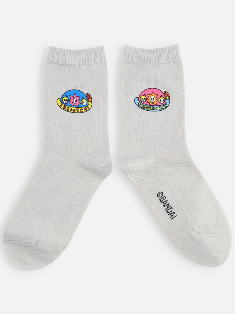 Calcetines cortos Collab Tamagotchi estampados y lamé