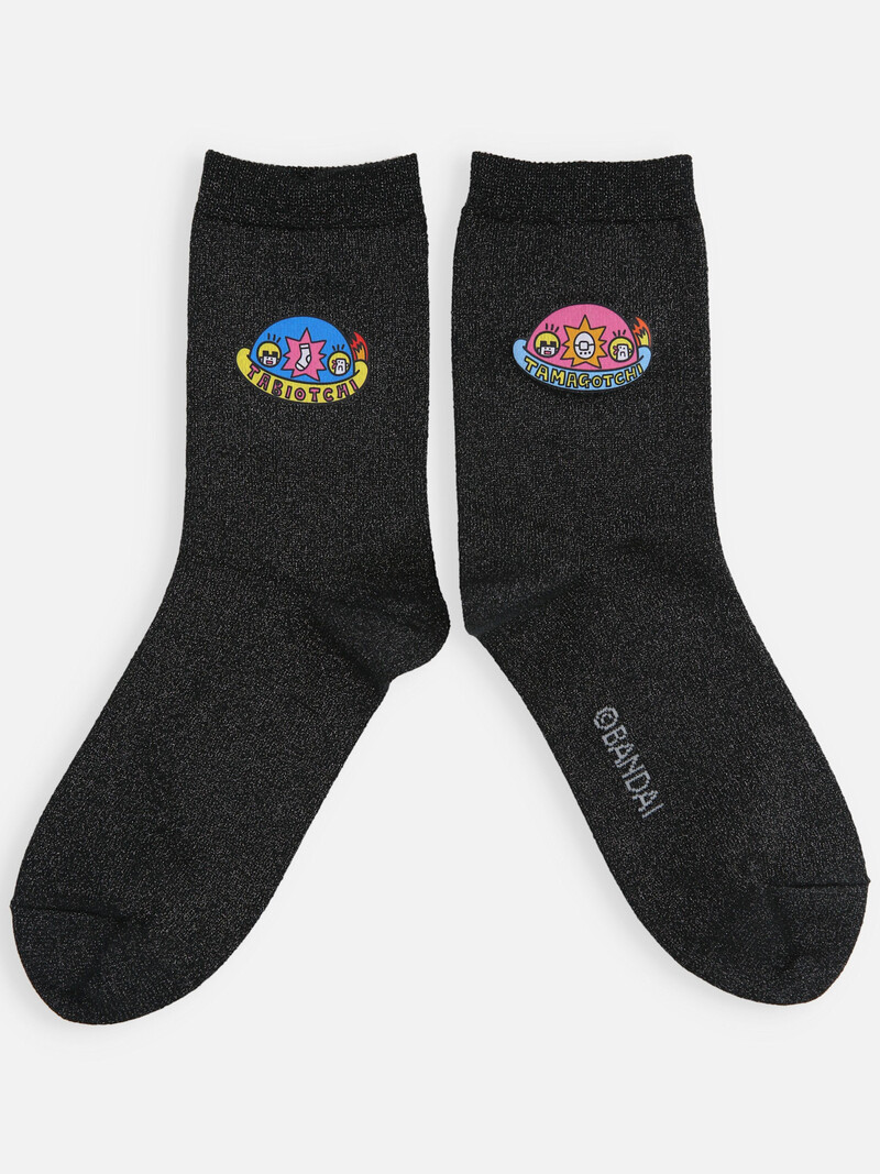 Calcetines cortos Collab Tamagotchi estampados y lamé