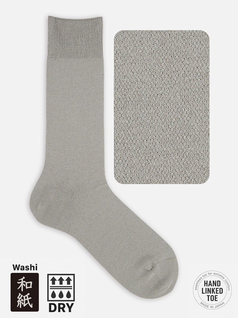 Washi Mix Plain Crepe Crew Socken
