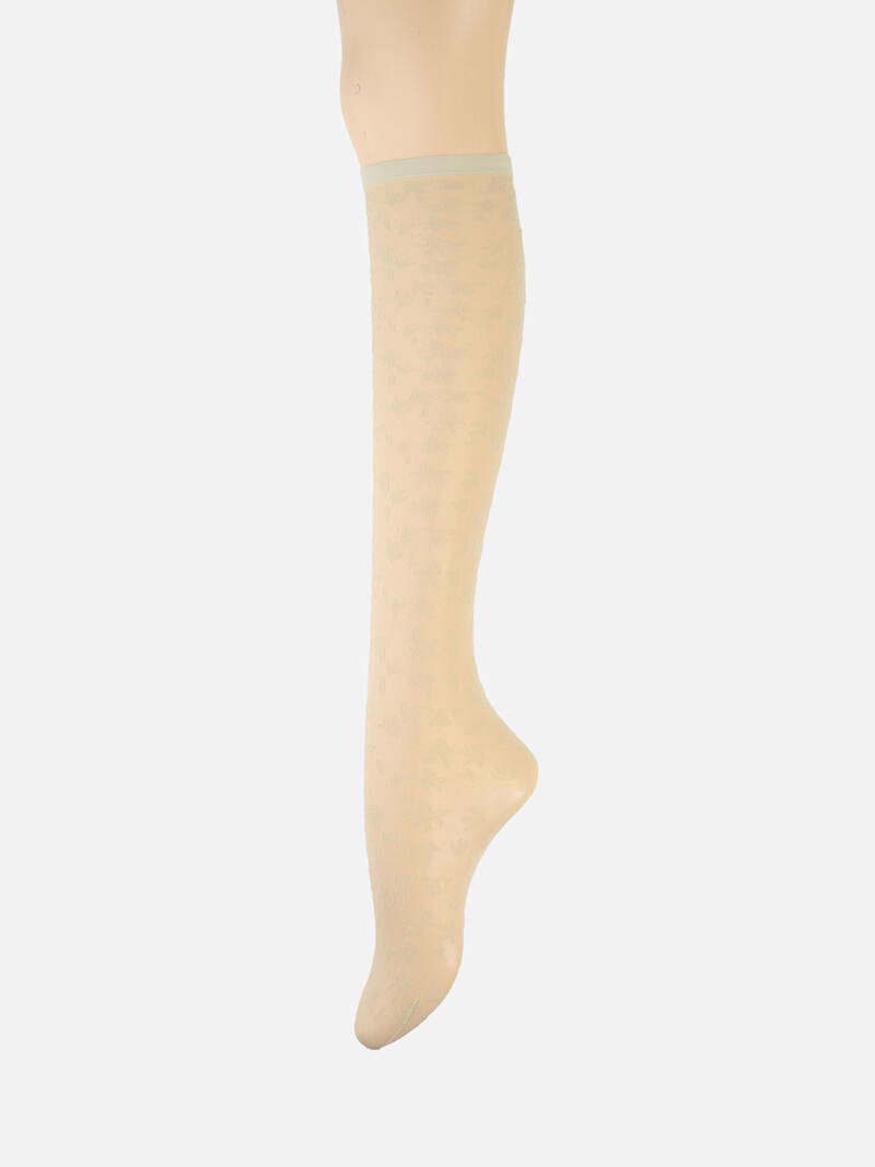Leaf Pattern Pop 20D Knee High Socks