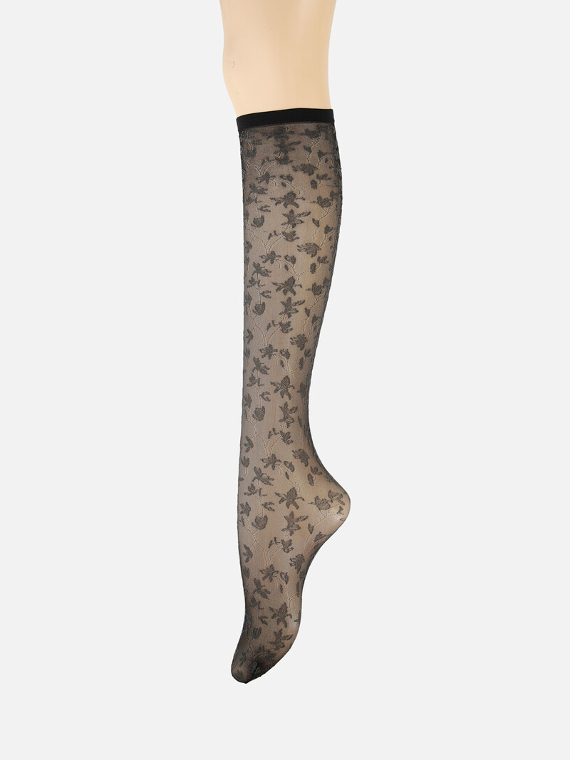 Leaf Pattern Pop 20D Knee High Socks