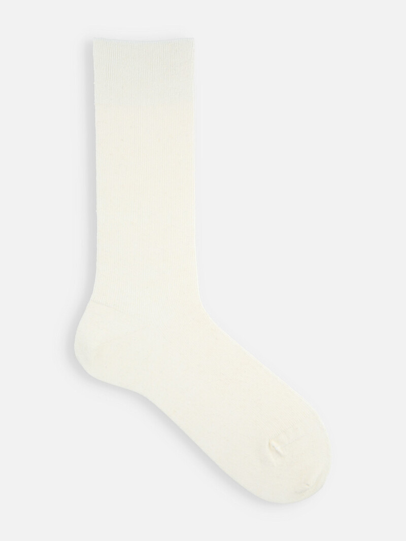 Mi-chaussette côtes 1x1 en lin Linificio® M
