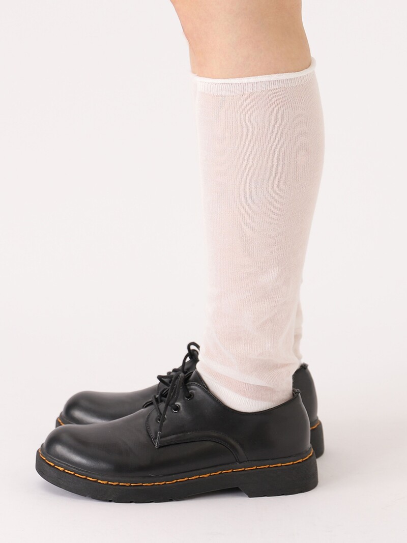 Calzino alto e sottile in cotone dallo stile ampio