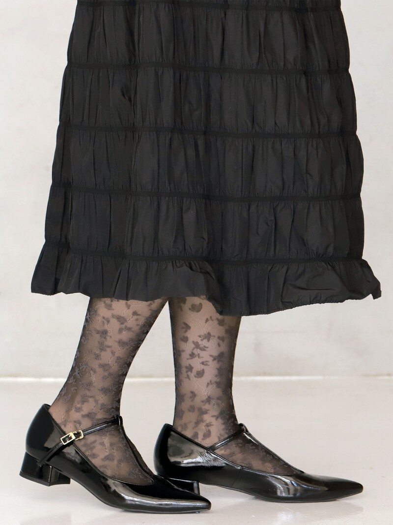 Leaf Pattern Pop 20D Knee High Socks