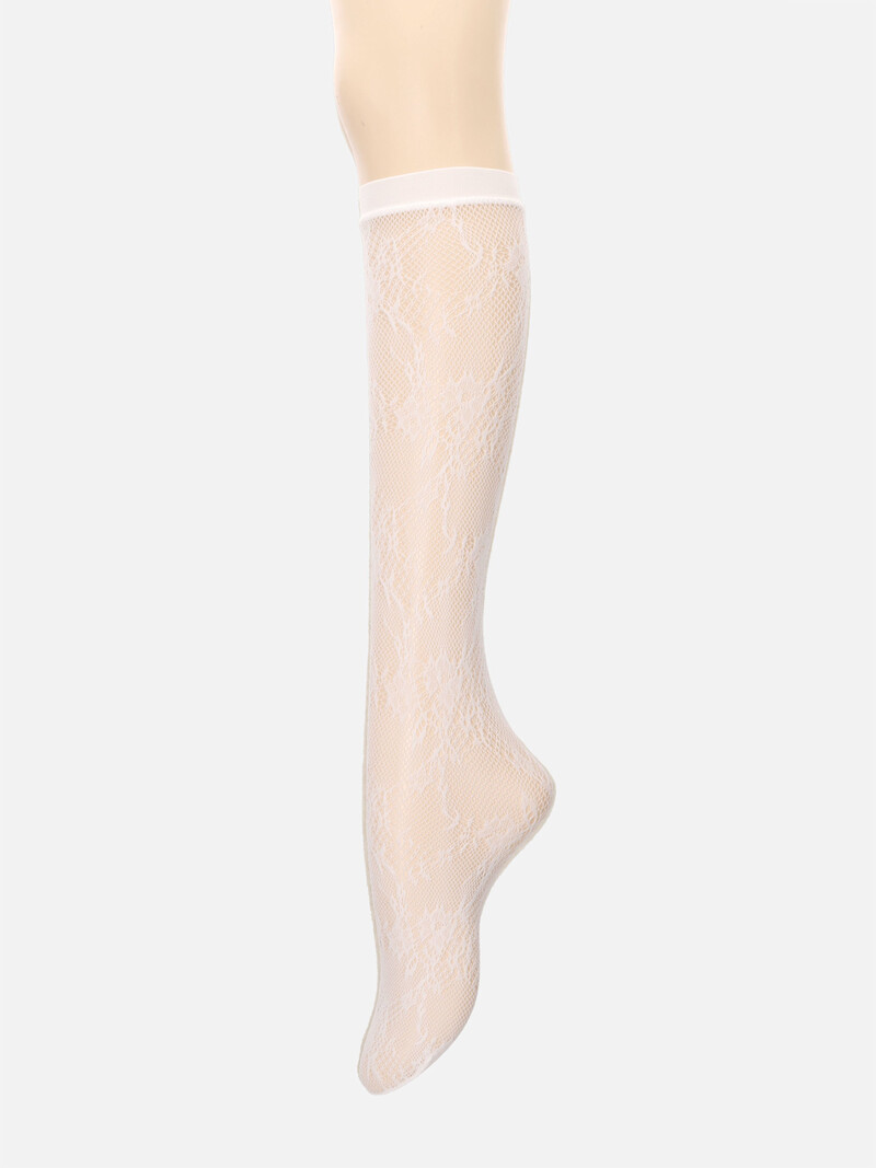 Raschel Lacy Flower Kniehohe Pop-Socken