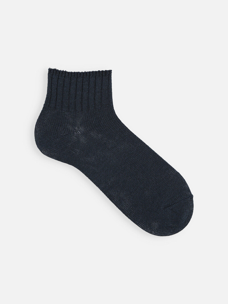 Kurze Socken aus gezwirntem Baumwolle/Washi-Garn
