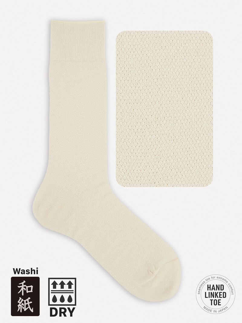 Washi Mix Effen Crepe Crew Sokken L