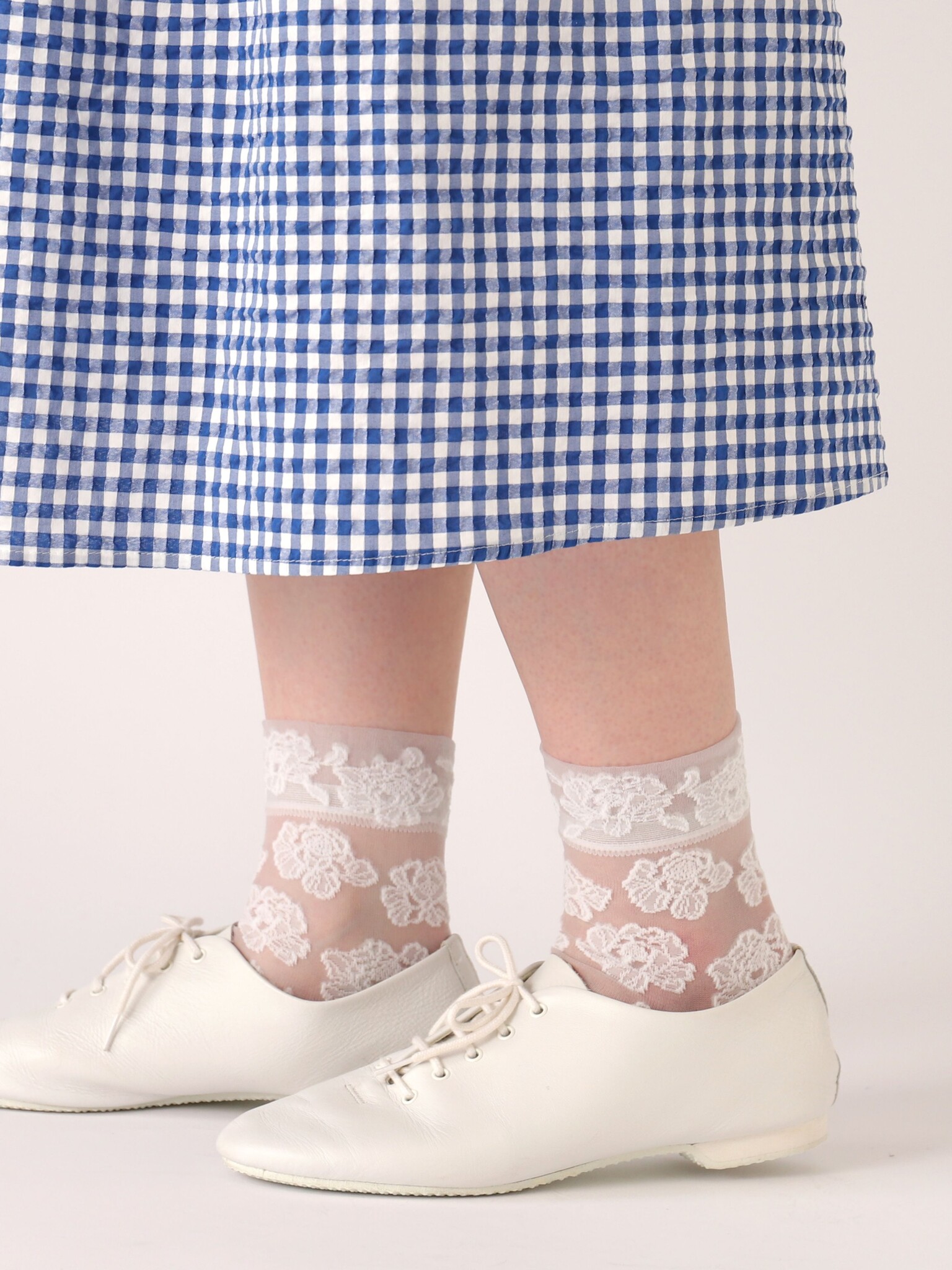 Socquettes en tulle motif pivoine