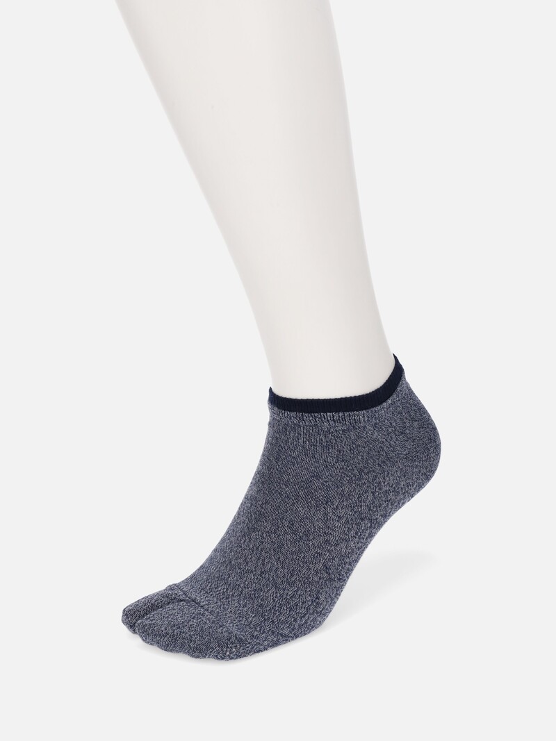 Calzino corto Tabi in cotone con bordo bicolore L